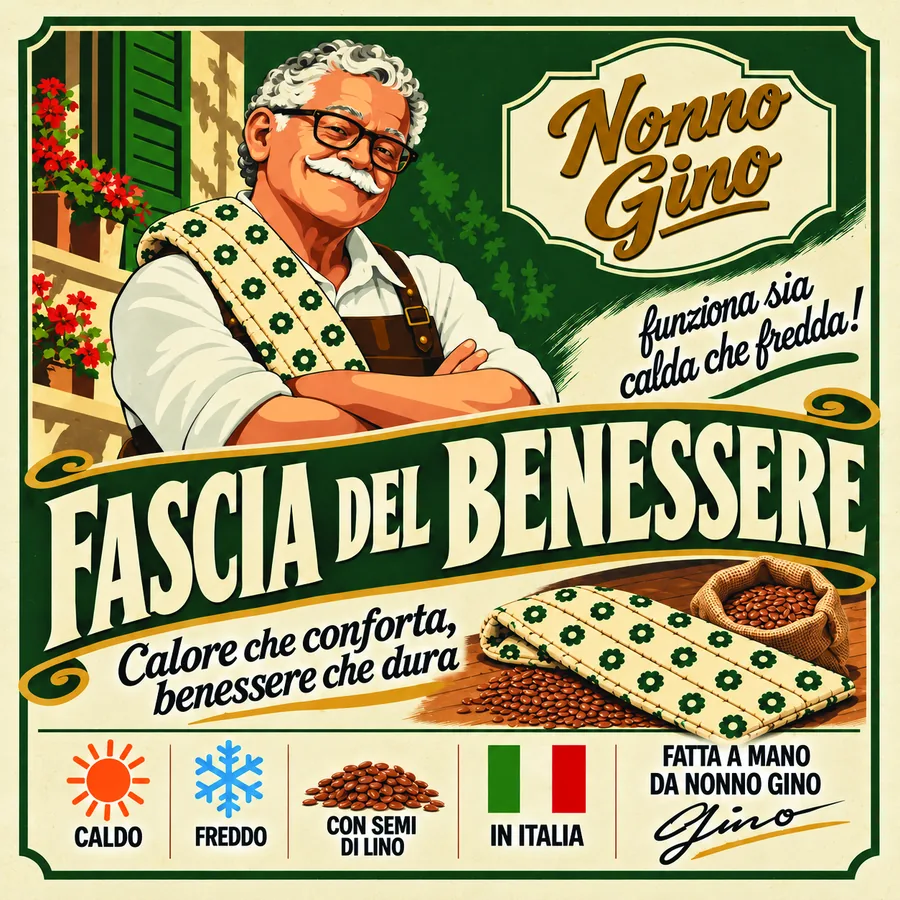 Etichetta Nonno Gino della fascia con semi di lino